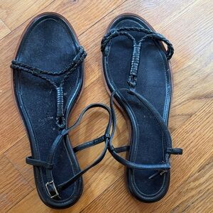 Elegant Black Women's Braided Sandals